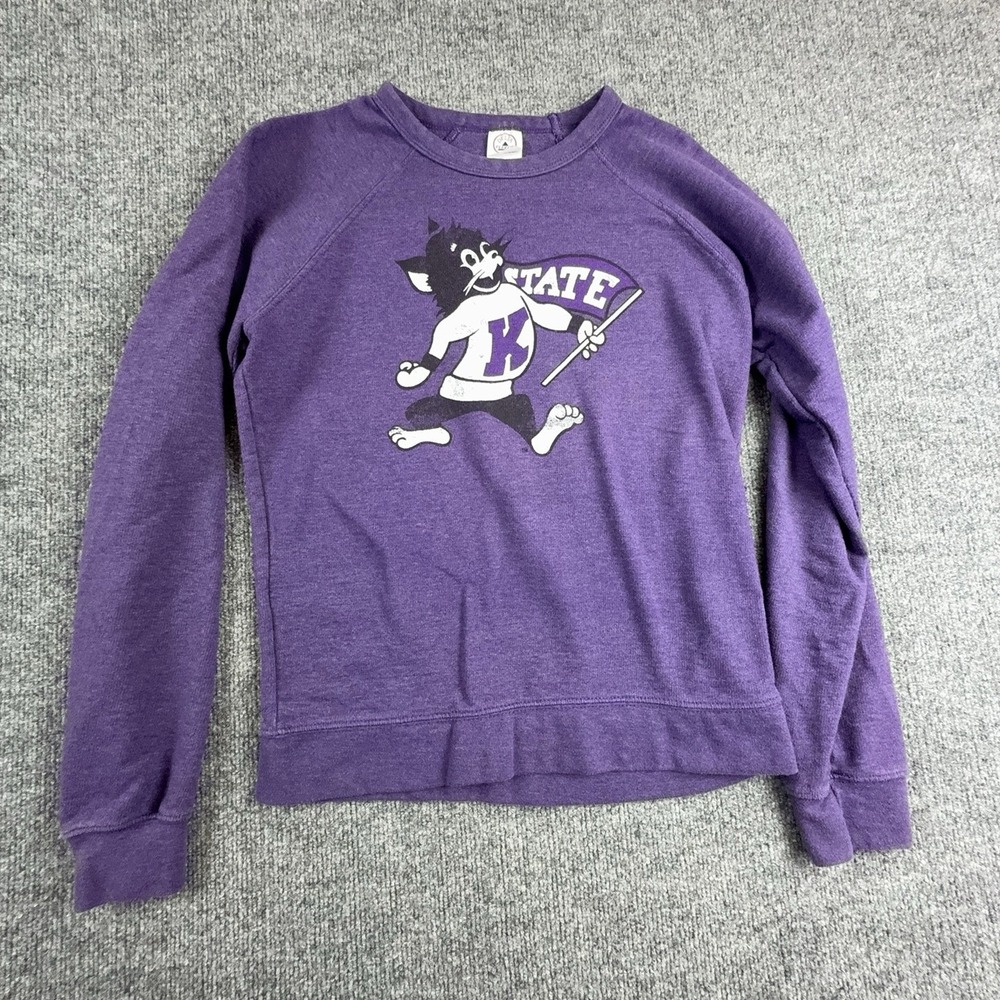 Kansas State Wildcats Sweatshirt Mens Small Purple NCAA Basketball Delta Fleece